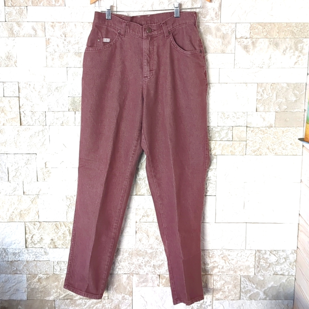 Lee Vintage 90's Straight Leg Jeans Sz 6 Faded Burgundy Boho Western Classic EUC